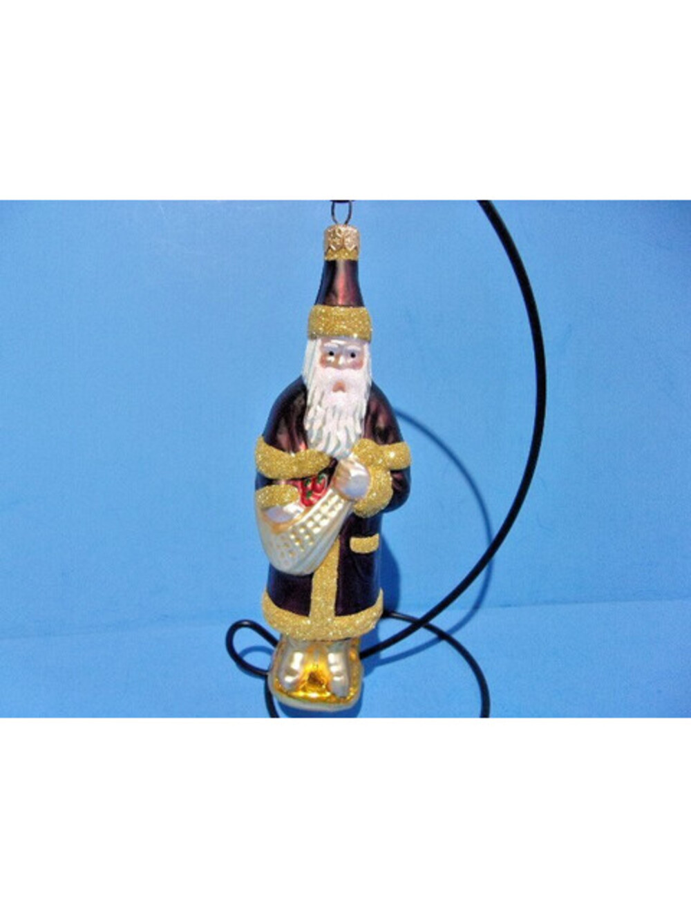 Patricia Breen CHOCOLATE BOX SANTA Blown Glass Ornament #9607 Retired Vintage